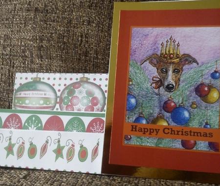 Whippet Greyhound Dog Christmas Tree Fairy Happy Christmas by Ali Wade