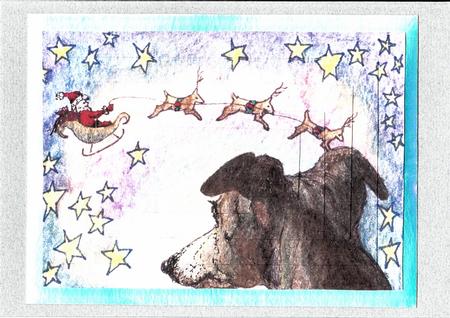 Sleigh Flight on Christmas Eve Rectangular Pyramid by Ali Wade