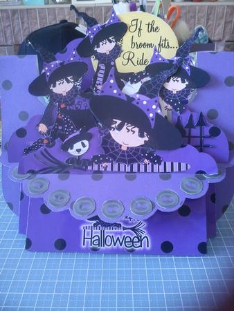Witchful Thinking 3D Shelf Card with Card Box by Ali Wade