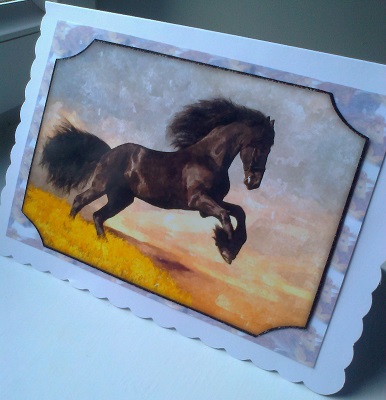 Wild Stallion Horse Watercolour Quick Card by Ali Wade