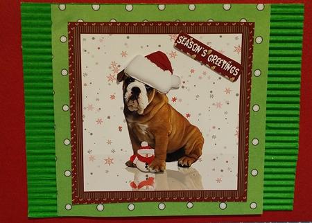 Cute Bulldog Christmas Quick Card by Ali Wade
