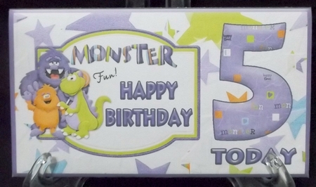 Monster Money Wallet for a 5 Today Childs Birthday by Allen Bowen