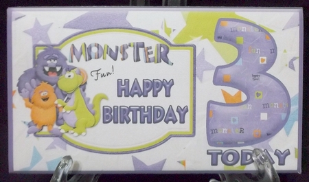 Monster Money Wallet for a 3 Today Childs Birthday by Allen Bowen