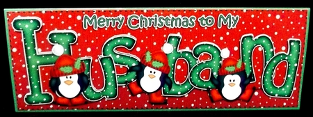 Large Dl Xmas Husband with Penguins Quick Card 3D Decoupage by Allen Bowen
