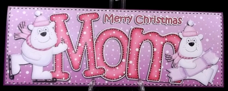Large Dl Xmas Mom with Polar Bears Quick Card 3D Decoupage by Allen Bowen