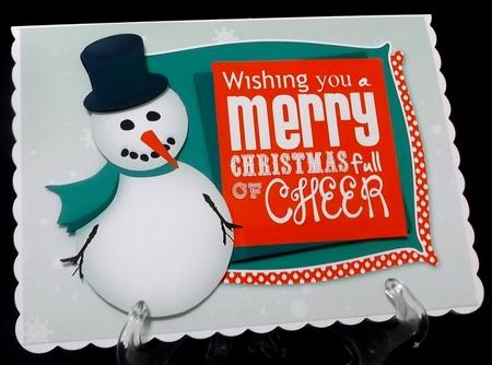 Christmas A5 Christmas Cheer Funky Snowman Quick Card by Allen Bowen