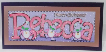 Large Dl Xmas Rebecca Quick Card 3D Decoupage by Allen Bowen
