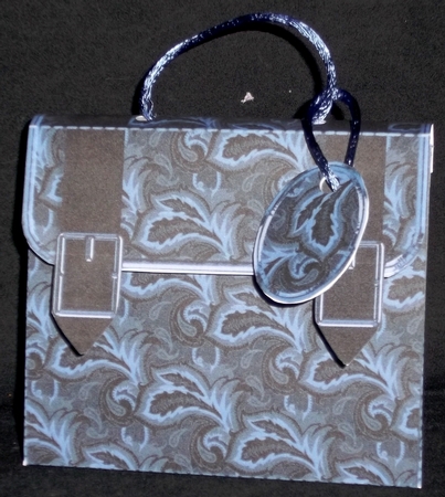 Briefcase Gift Box Blue & Black Paisley by Allen Bowen