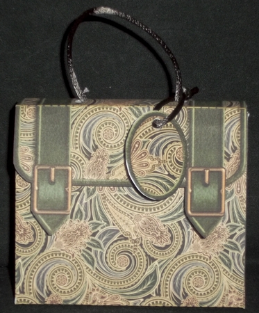 Briefcase Gift Box Green and Beige Paisley by Allen Bowen