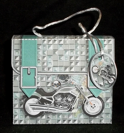 Briefcase Gift Box Silver Motorbike by Allen Bowen