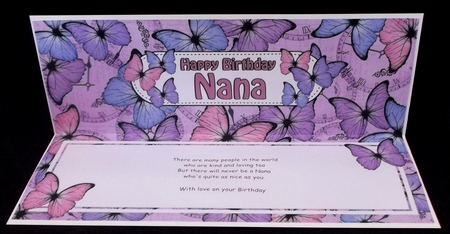 Birthday Nana Butterflies Large Dl Matching Insert by Allen Bowen