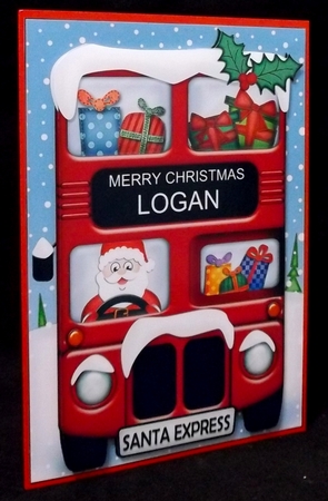 Xmas Santa Express Logan A5 3D Decoupage by Allen Bowen