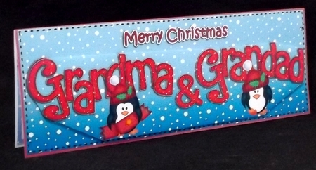 Large Dl Xmas Grandma & Grandad Penguins 3D Decoupage by Allen Bowen