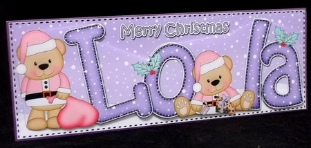 Large Dl Xmas Lola Livvy Bear 3D Decoupage by Allen Bowen