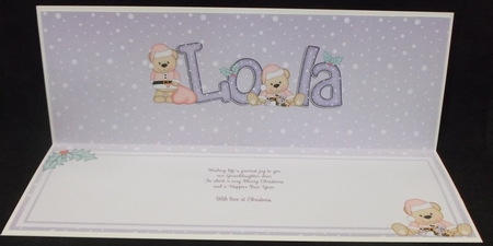 Large Dl Xmas Lola Livvy Bear Matching Insert by Allen Bowen