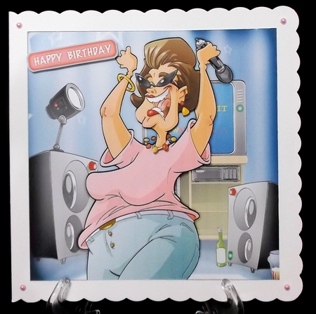Karaoke Queen Dudess 8x8 Quick Card by Allen Bowen