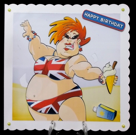 British Beach Dudess 8x8 Quick Card by Allen Bowen