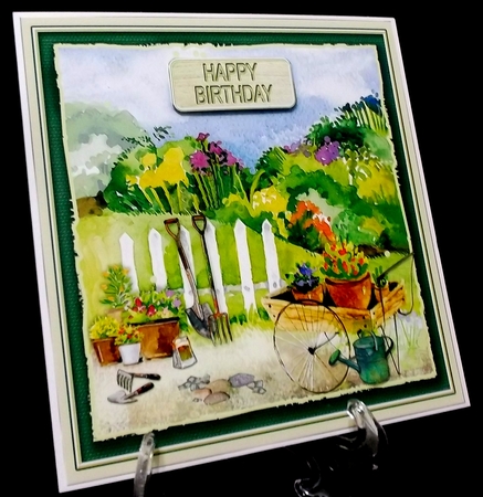 Flower Garden 8in x 8in Decoupage by Allen Bowen