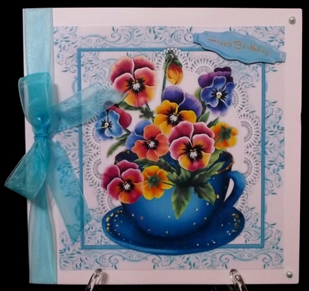 Beautiful Cup Of Pansys  by Allen Bowen