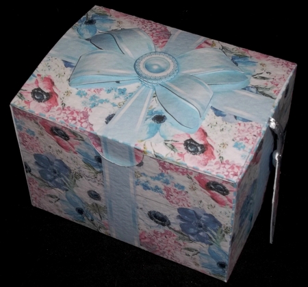 Gift Box Colourful Anemones Background with Bow Decoupage by Allen Bowen