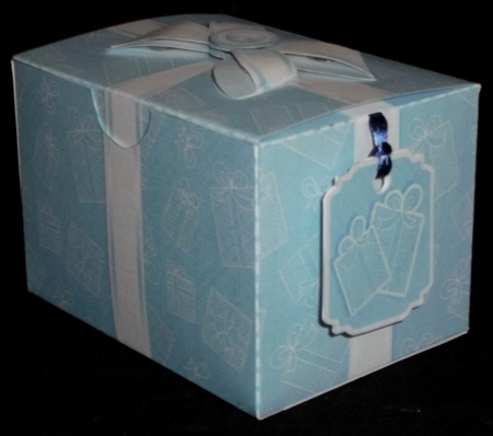 Gift Box Blue Gifts Pattern with Bow Decoupage by Allen Bowen