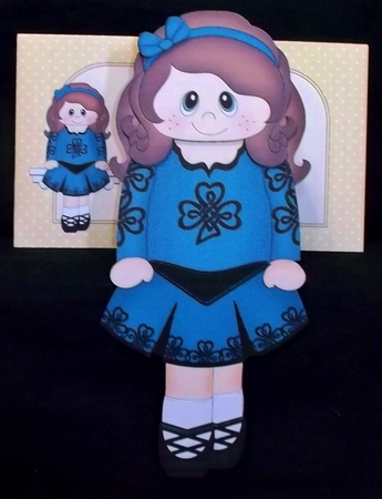 3D On the Shelf Card Kit - Little Irish Dancing Champion Finola is going to the Ceili by Allen Bowen