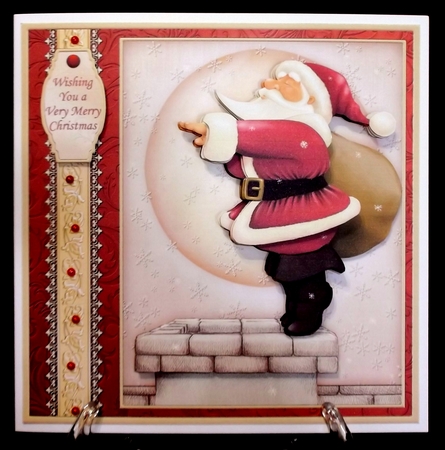SANTA IM GOING IN 7.8 Christmas Decoupage Card Mini Kit by Allen Bowen
