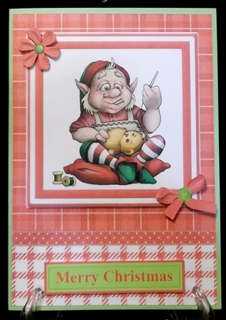 Elf at Work - Christmas Card Topper & Decoupage by Allen Bowen