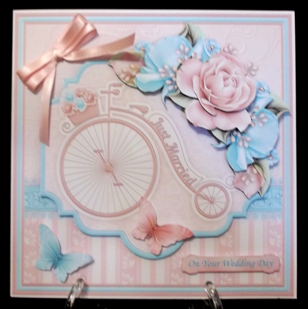 WEDDING BICYCLE & ROSES 8x8 Decoupage & Insert Mini Kit by Allen Bowen
