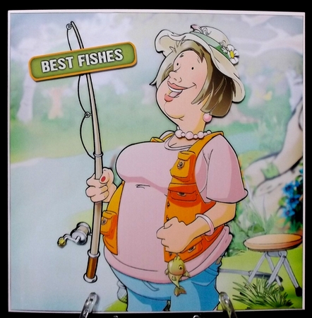 Fishing Dudess 8x8 Quick Card by Allen Bowen
