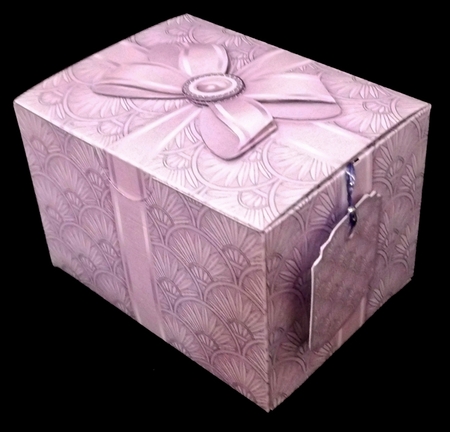 Gift Box Lilac Art Nouveau Pattern with Bow Decoupage by Allen Bowen