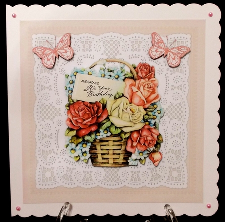 Vintage Roses basket by Allen Bowen