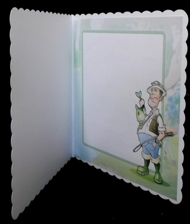 Fishing Dude Big Fish 8x8 Quick Card Insert by Allen Bowen