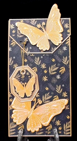 Leaves on a Purple Bgd with Butterflies Card/Money Envelope Mini Kit by Allen Bowen
