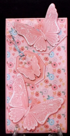 Pink Floral with Butterflies Card/Money Envelope Mini Kit by Allen Bowen