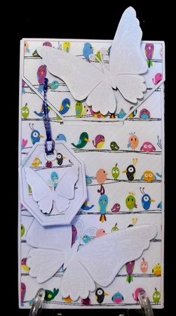 Colourful Birds with Butterflies Card/Money Envelope Mini Kit by Allen Bowen