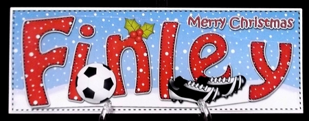 Large DL Christmas FINLEY Football 3D decoupage  by Allen Bowen