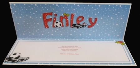 Large DL Christmas FINLEY Football insert by Allen Bowen