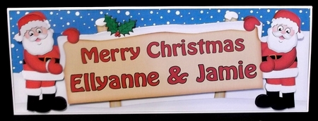 Large DL Merry Christmas ELLYANNE & JAMIE 3D decoupage  by Allen Bowen
