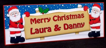Large DL Merry Christmas LAURA & DANNY 3D decoupage  by Allen Bowen