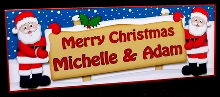 Large DL Merry Christmas MICHELLE & ADAM 3D decoupage  by Allen Bowen