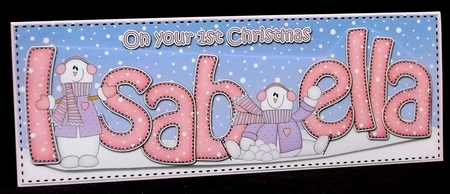 Large DL Merry 1st Christmas ISABELLA 3D decoupage  by Allen Bowen