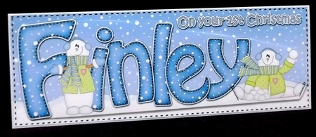 Large DL Merry 1st Christmas FINLEY 3D decoupage  by Allen Bowen