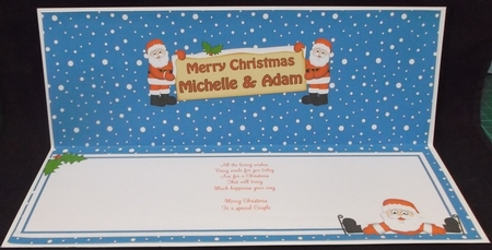 Large DL Merry Christmas MICHELLE & ADAM insert by Allen Bowen