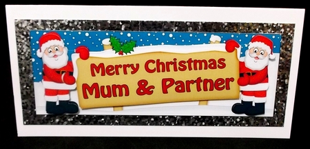 Large DL Merry Christmas MUM & PARTNER 3D decoupage  by Allen Bowen