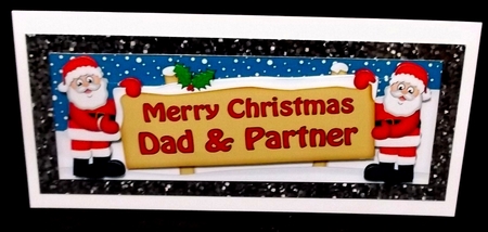 Large DL Merry Christmas DAD & PARTNER 3D decoupage  by Allen Bowen