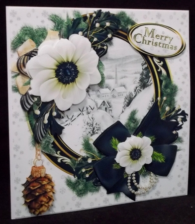 8x8 black white and gold Christmas mini kit 1 by Allen Bowen