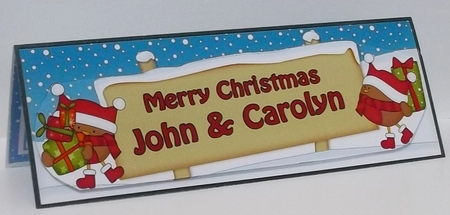 Large DL Merry Christmas JOHN & CAROLYN 3D decoupage by Allen Bowen