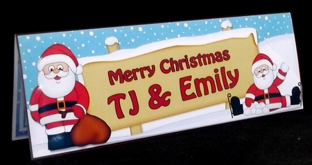 Large DL Merry Christmas TJ & EMILY 3D decoupage by Allen Bowen