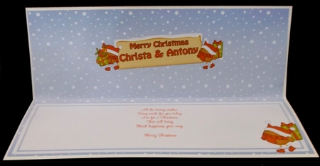 Large DL Merry Christmas CHRISTA & ANTONY insert by Allen Bowen